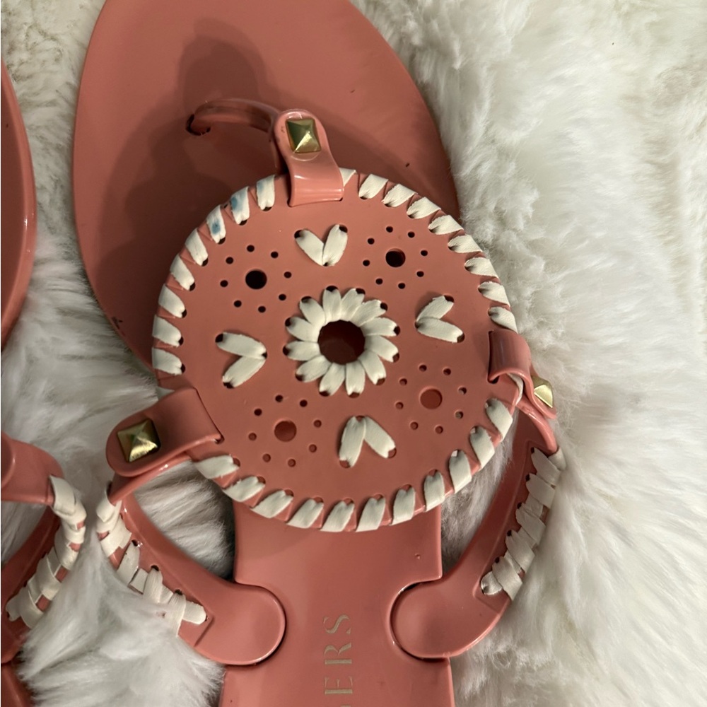 Never worn Jack Rogers Pink and White Georgica Sandals - Picture 4 of 6